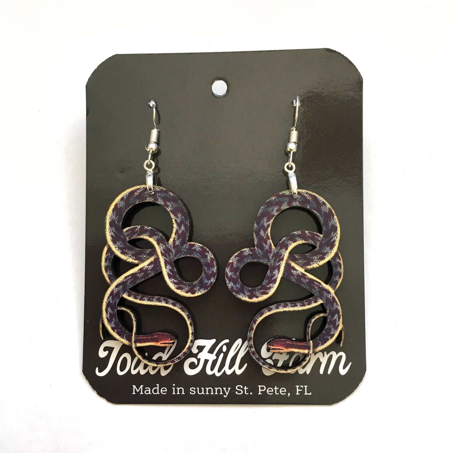 Large Snake Earrings (Red Heads) - Antique Image Laser Cut