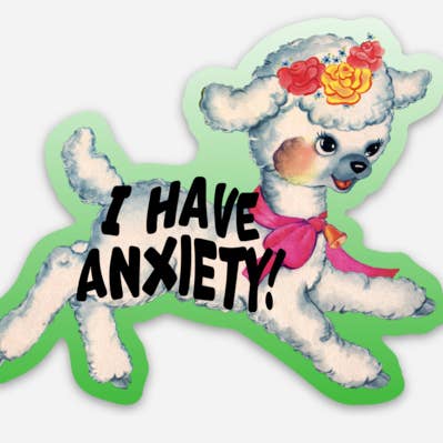 I Have Anxiety Cute Lamb Sticker