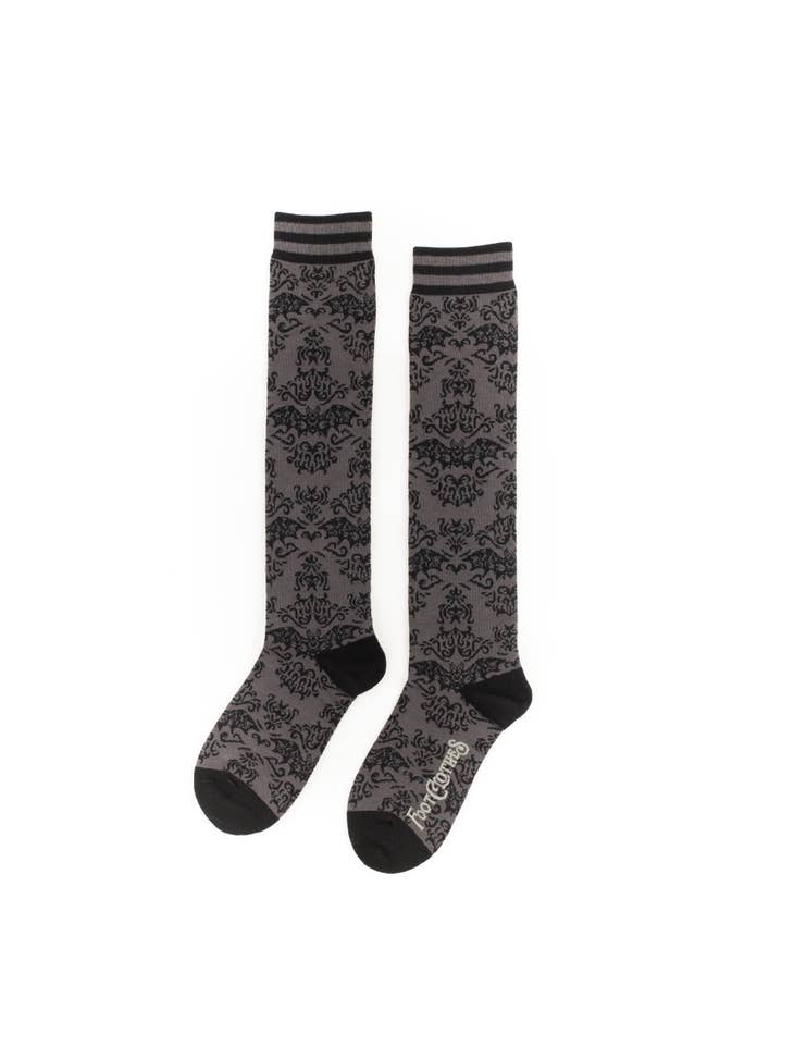 Bat Damask Knee High Socks
