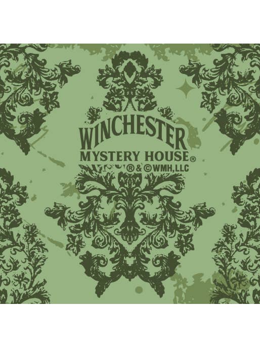 Winchester Mystery House® Ghoulish Green Damask Crew Sock