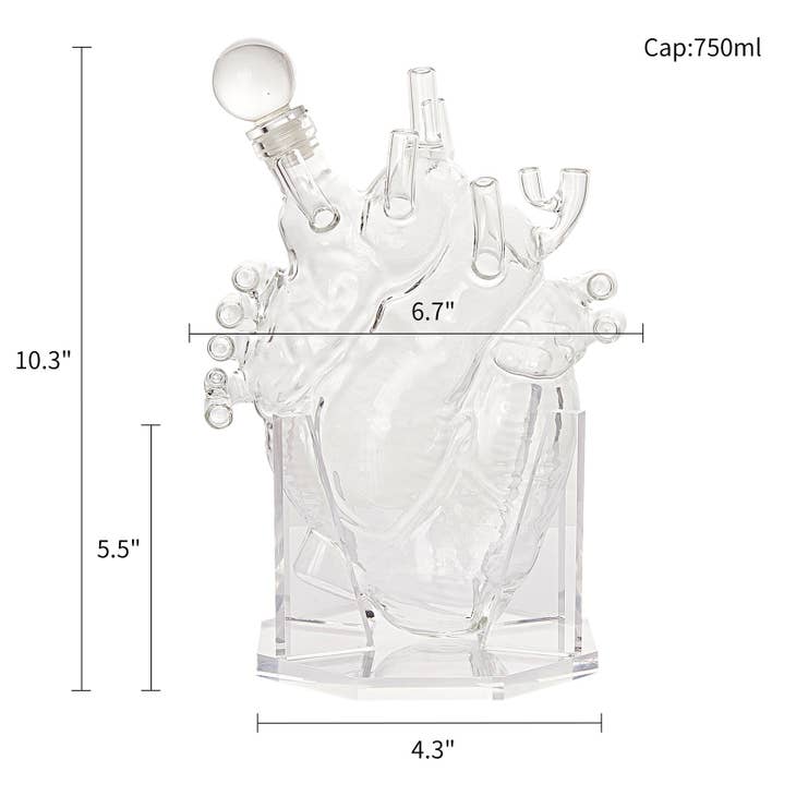 Heart Decanter Whiskey & Wine Decanter Set