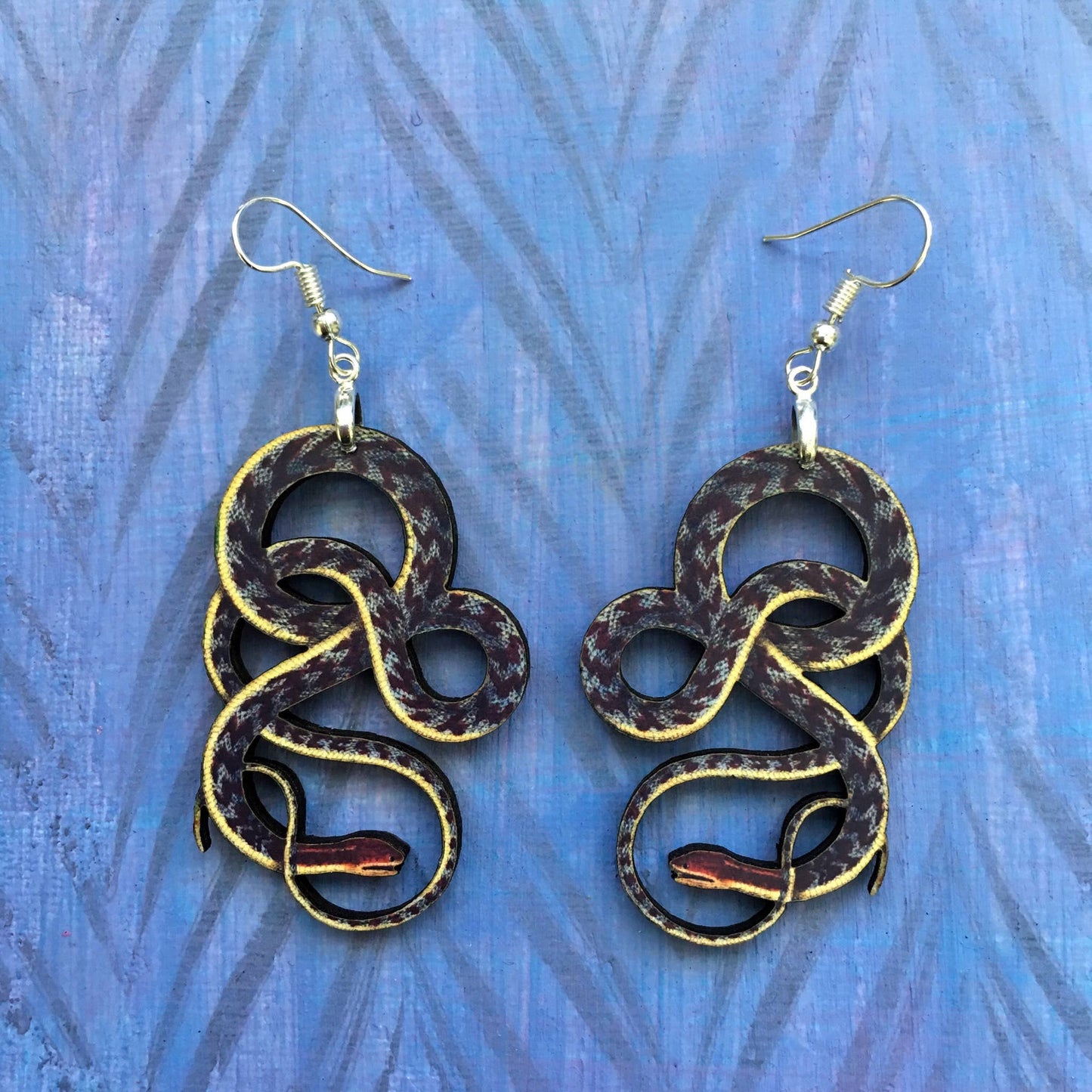 Large Snake Earrings (Red Heads) - Antique Image Laser Cut