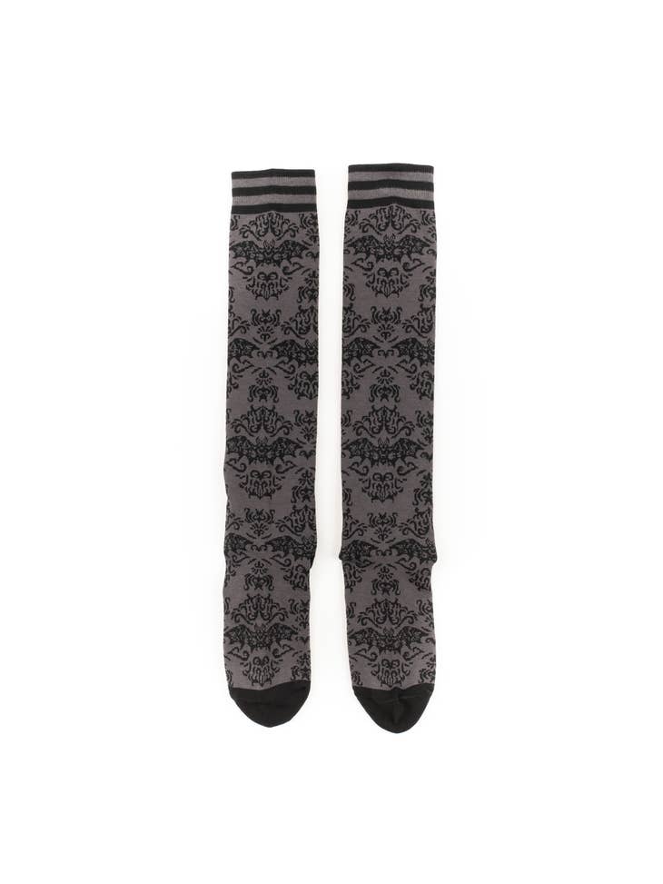 Bat Damask Knee High Socks