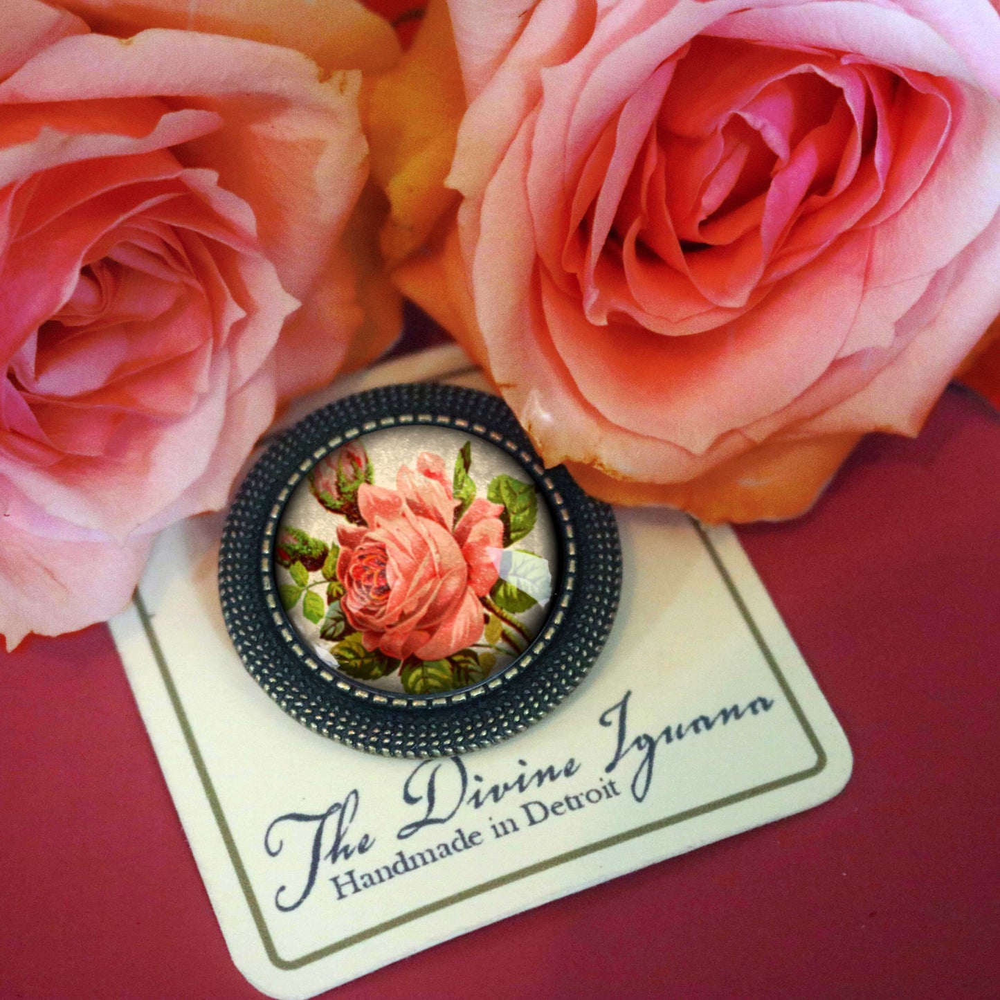 Victorian Tea Rose Brooch - Romantic Floral Valentine
