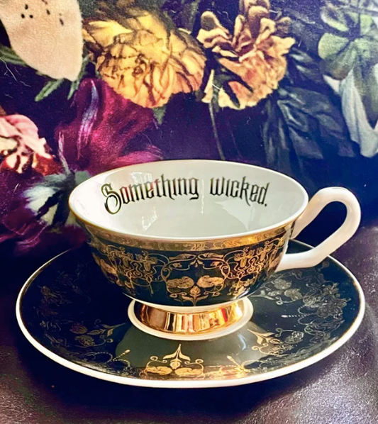 Black Nouveau Something Wicked cup and saucer