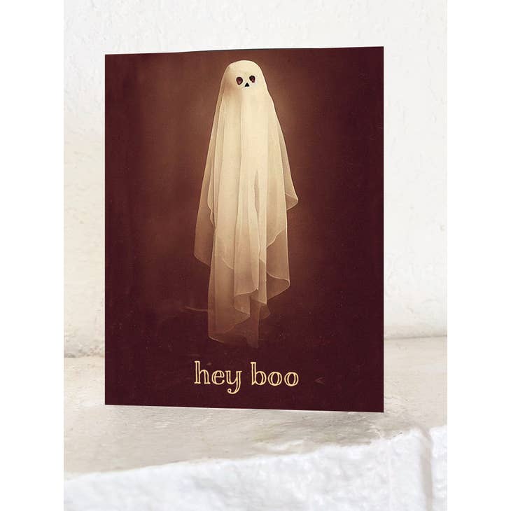 Hey Boo Card - Cute Ghost Greeting Card