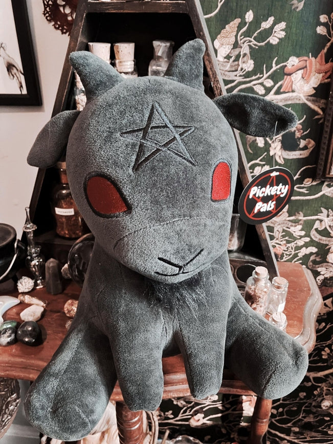 Pickety Pals - "Baphy" Charcoal - Witchy Baby Goat Plushie