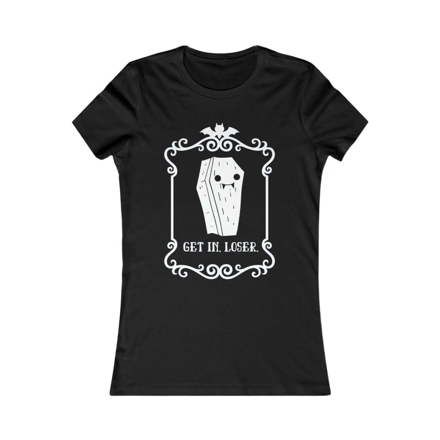 Get In Loser Cute Gothic Vampire Coffin Funny Women's Tee
