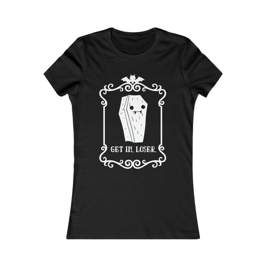 Get In Loser Cute Gothic Vampire Coffin Funny Women's Tee