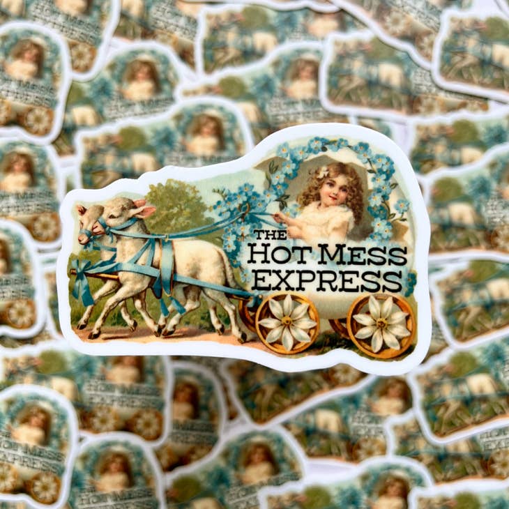 Hot Mess Express Funny Sticker - Vintage Style Girl