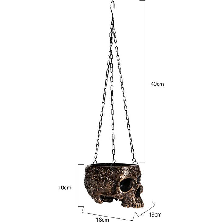 Copper Hanging Skull Planter