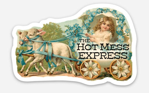 Hot Mess Express Funny Sticker - Vintage Style Girl