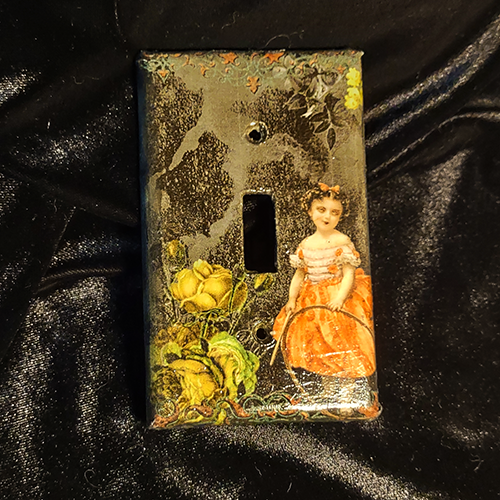 Victorian Rose Child Light Switch Cover OOAK
