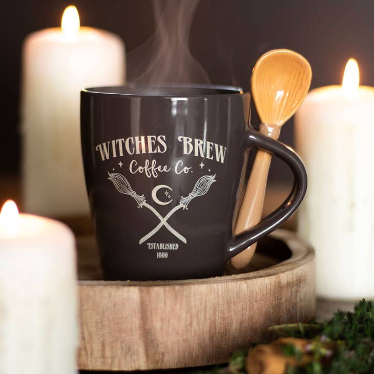 Witches Brew Coffee Co. Mug & Spoon Halloween Set