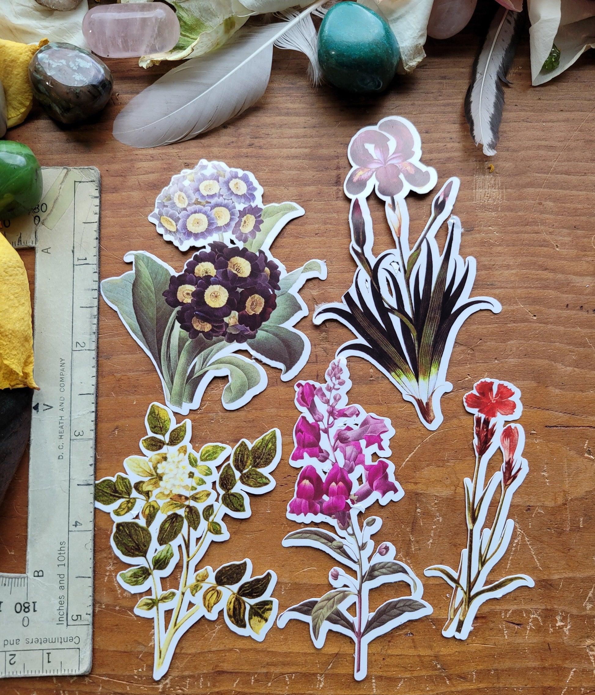 Floral Stickers Small- Various Vintage Flowers Bundle