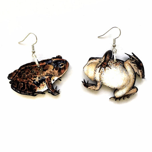 Southern Toad Earrings - Halloween - Laser Cut Wood