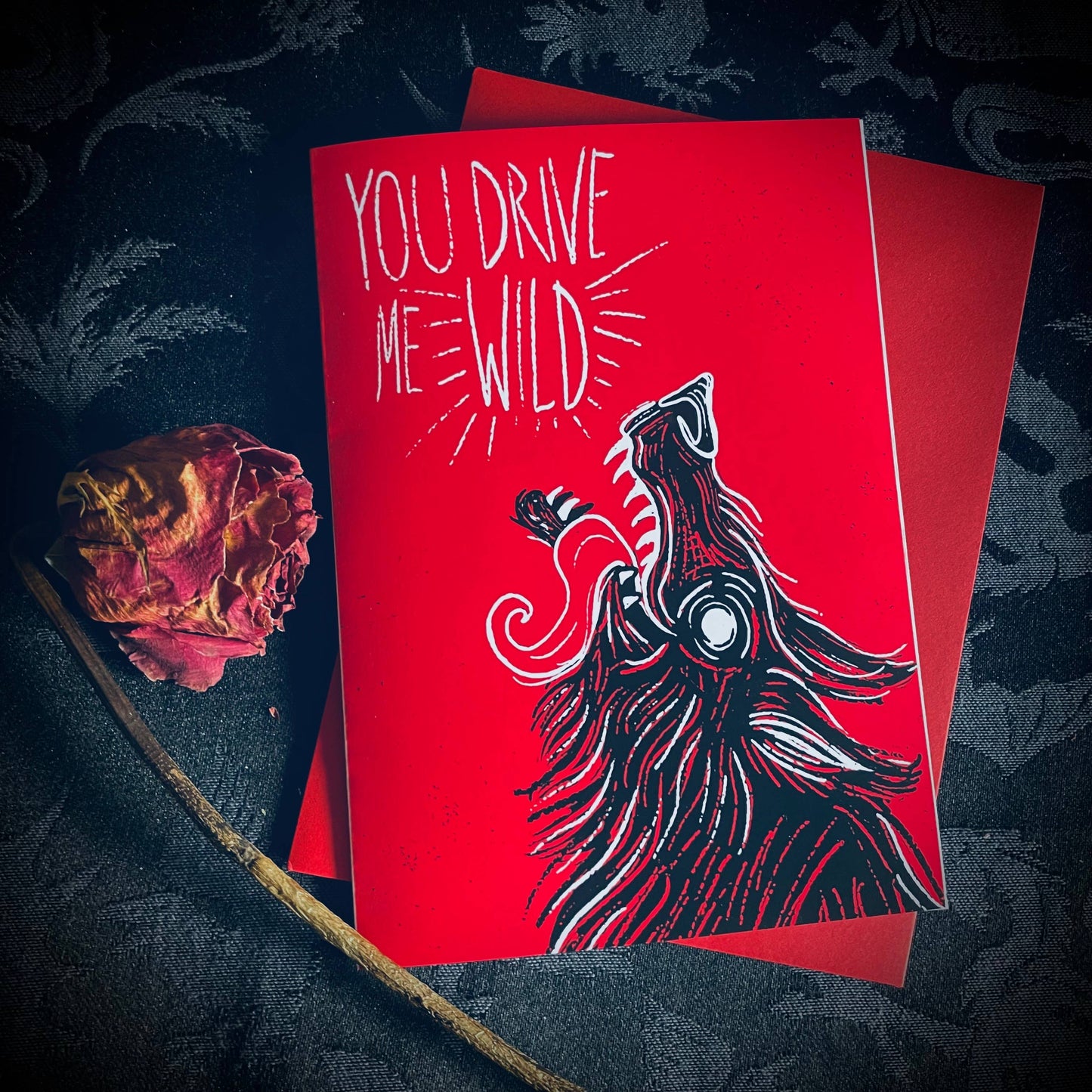 Wolf Valentine's Day Greeting Card