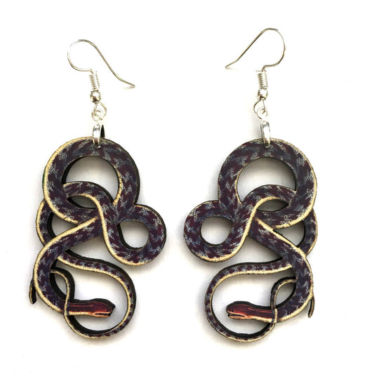 Large Snake Earrings (Red Heads) - Antique Image Laser Cut