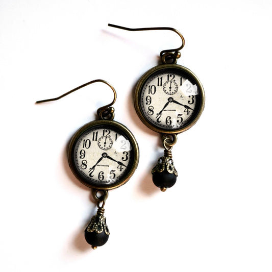 Edwardian Clock Steampunk Earrings
