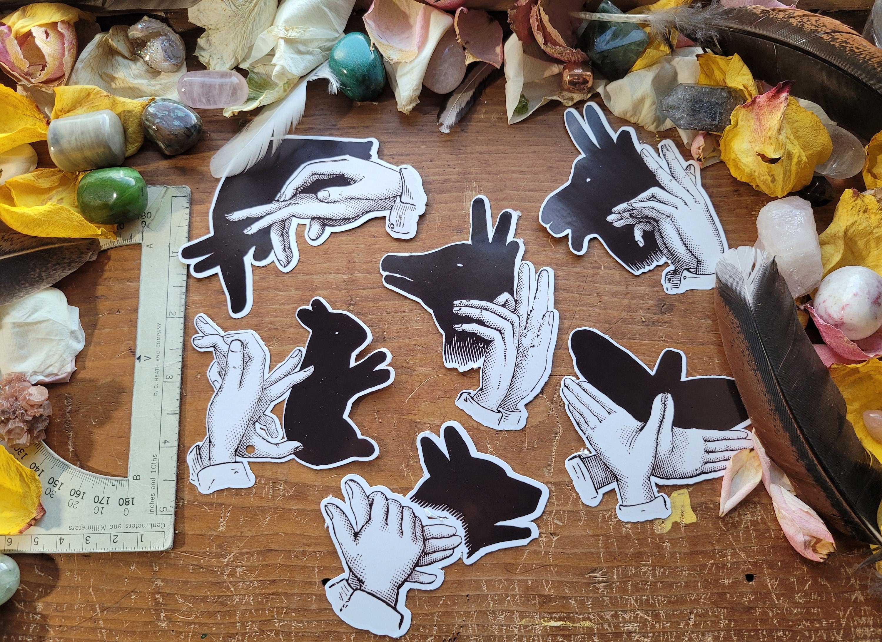 Shadow Puppet Stickers- Animal Shadows – Mandrake & Hare